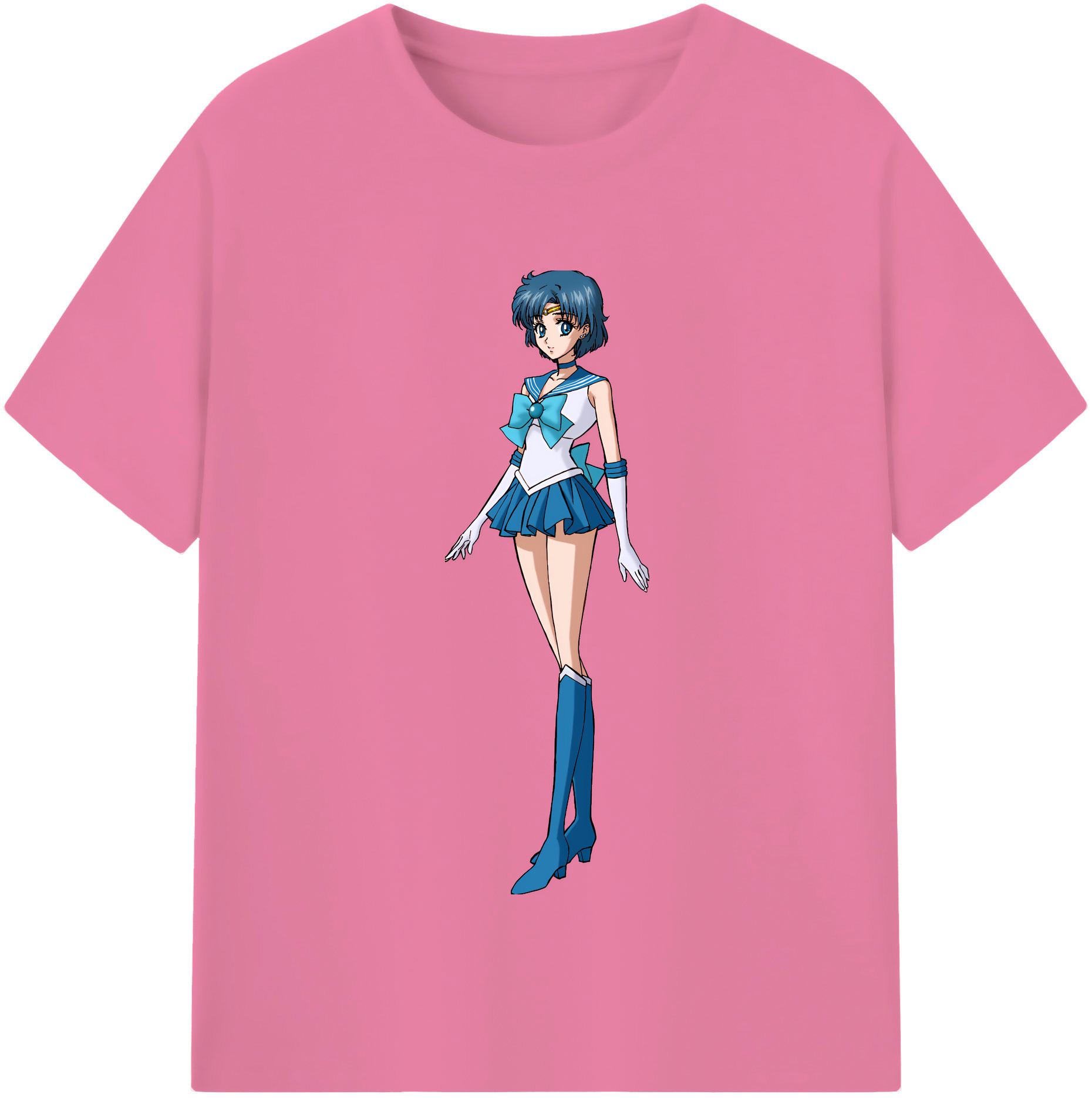 （画像用） 美少女戦士セーラームーン 水野 亜美 みずの あみ Sailor Moon Mizuno Ami 綿100％半袖Tシャツ（フロントプリント）